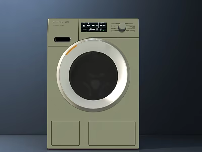 Sleek Modern Washing Machine With Round Front Door Control Panel And Bottom Drawers 3d model
