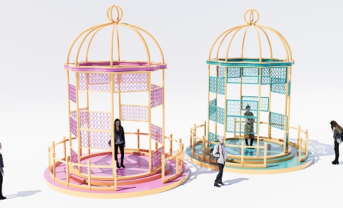 creative birdcage beauty chen dp point 3d model