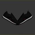 Black Sneakers With Red Logo And White Sole In Streamlined Design For Daily Wear