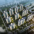 Aerial View Residential Planning With High Rise Buildings Greenery River And Surrounding Roads