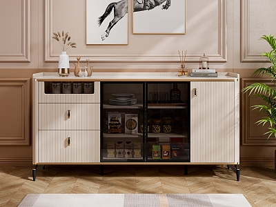 Italian Light Luxury Sideboard model