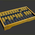 Yellow Frame Abacus With Black And Yellow Beads On Metal Rods As Household Item