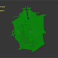 Green Industrial Machine With Metal Wheels Knobs And Mechanical Structure 3d model