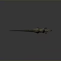 Realistic Velociraptor Dinosaur 3D Model Standing With Gray Skin Red Eyes