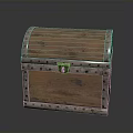 Vintage Style Wooden Storage Box With Metal Trim And Rivets For Home Organization