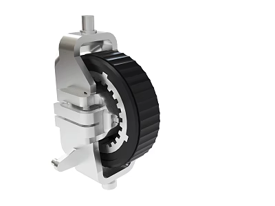 Mechanical Component With Silver Metal Structure Black Gear And Rotating Parts 3d model