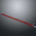 Red Adjustable Tension Rod With Sturdy Metal Ends For Household Use
