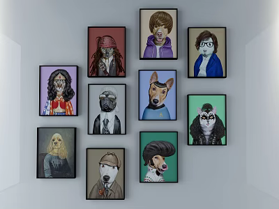 Modern Animal Painting Decorative Painting 3d model