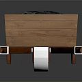 Wooden Handcart Loaded With Black Coal With Wooden Handles And White Wheels