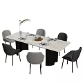 Dining table and chair 3d model