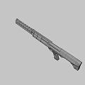 Tactical Pump Action Shotgun Featuring Black Top Rail And Gray Metal Body Structure