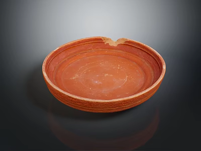 Handcrafted Terracotta Ceramic Bowl With Textured Design For Daily Living 3d model