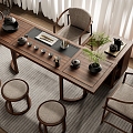 New Chinese Tea Table and Chair Combination Tea Table Tea Table and Chair Tea Table 3d model