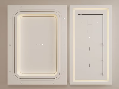 Modern Ceiling Design With Recessed Lighting And Minimalist Style 3d model