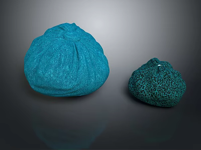 Teal Woven Fashion Bags Featuring Large and Small Textured Design for Accessories 3d model