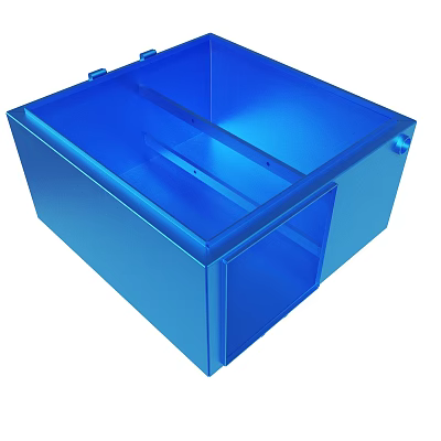 Durable Blue Transparent Plastic Container With Internal Divider For Organizing Storage 3d model