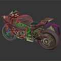 Modern motorcycle two-wheeled motorcycle off-road motorcycle road racing motorcycle 3d model