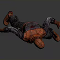 Detailed 3D Character Design With Red Helmet Vest Knee Pads Gray Pants And Red Boots