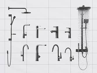 Modern shower faucet shower 3d model