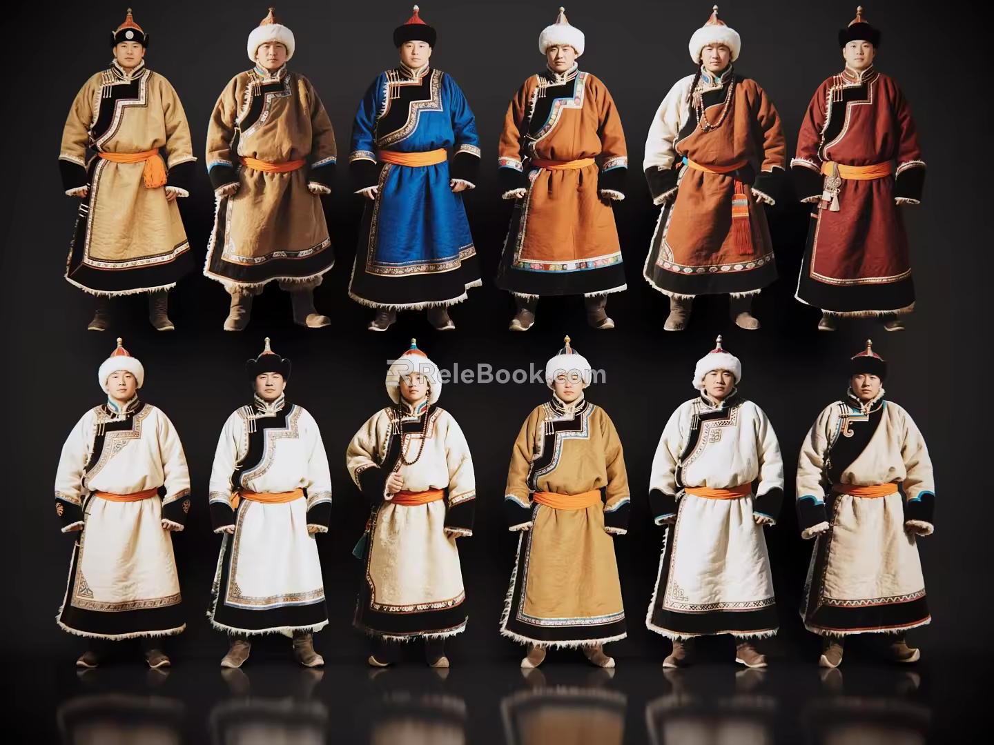 2D Mongolian Warriors Ethnic Minority Mongolian Compatriots Movie and TV Play Characters 3d model