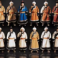 2D Mongolian Warriors Ethnic Minority Mongolian Compatriots Movie and TV Play Characters 3d model