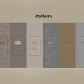 Poliform Fire Safety Equipment Panels With Different Colors And Textures Design 3d model