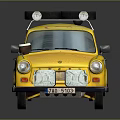 Yellow Vintage Station Wagon With Spare Tires On Roof And Protect Shock Graphics