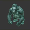 Realistic Gorilla 3D Model Sculpture With Detailed Fur And Muscular Body