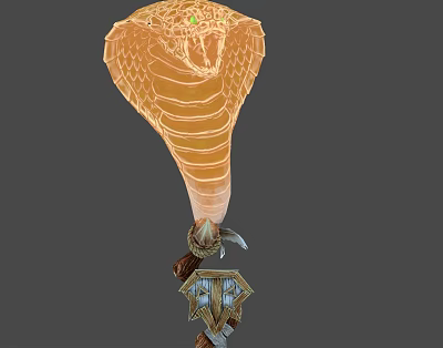 Elegant Snake Shaped Decorative Ornament Set With Green Eyes And Intricate Base 3d model