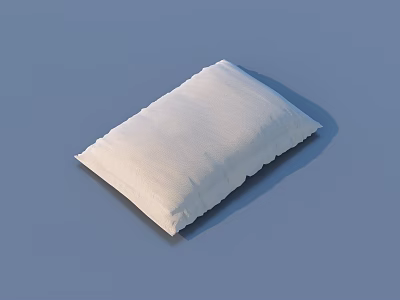 White Square Decorative Pillow With Soft Texture On Light Blue Background 3d model