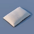 White Square Decorative Pillow With Soft Texture On Light Blue Background 3d model