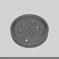 Round Gray Mechanical Component With Handle And Three Small Holes