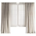 Beige Linen Curtains With Sheer Panels For Double Windows Flowing Design Home Interior
