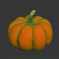 Plump Ripe Orange Pumpkin with Smooth Skin on Dark Background for Healthy Food
