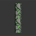 Modern Decorative White Column With Green Hexagonal Pattern And Dark Background 3d model