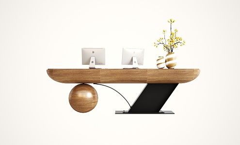 Modern reception desk 3d model