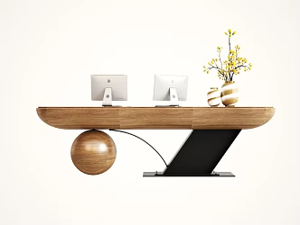 Modern reception desk 3d model