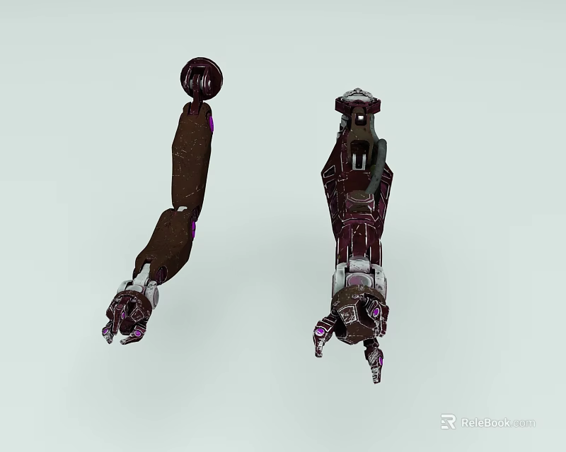 Intelligent Machine Mechanical Components With Dark Brown And Purple Metal Structures 3d model 