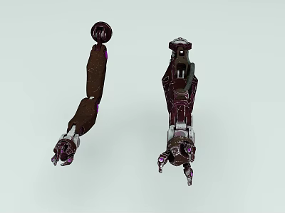Intelligent Machine Mechanical Components With Dark Brown And Purple Metal Structures 3d model