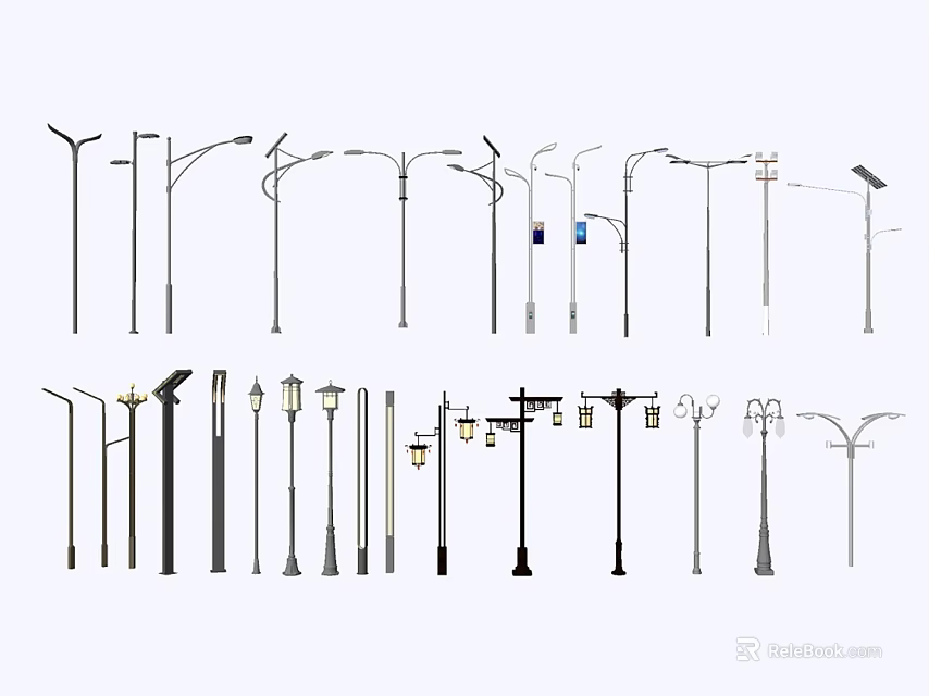 Outdoor Lights Various Styles and Designs for Street and Garden Use 3d model 
