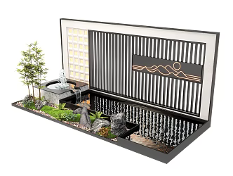 Waterscape Wall Landscape Wall Waterscape Fountain 3d model