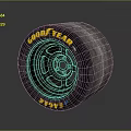 Goodyear Eagle Car Tire With Worn Appearance And Black Wheel Rim