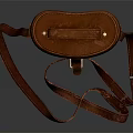 Vintage Genuine Leather Box With Adjustable Shoulder Strap And Brass Buckle