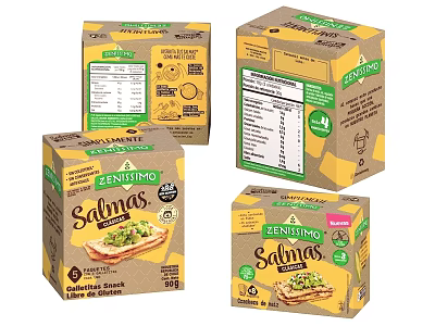 Sensitivo Salsitas Variety Food Packages With Nutritional Info Green Yellow Design 3d model