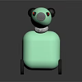 Cute Dog Shaped Turquoise Kitchen Appliance With Wheels And Metallic Accents