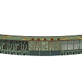 Red Star Botanical Garden Entrance Gate With Tree Pattern Decorative Design