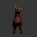 Red Dog 3D Model With Standing Pose And Cartoon Style Design