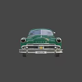 Vintage Green Sedan Classic Exterior Design With Retro Body And Chrome Details