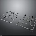 Industrial Equipment Metal Frames Two Pieces With Square Borders And Cross Structures