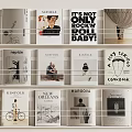 Stylish Collection of Books and Magazines with Various Cover Designs on White Shelves